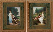PAIR OF AUSTRIAN HAND-PAINTED