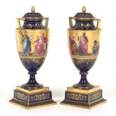PAIR OF AUSTRIAN PORCELAIN LID