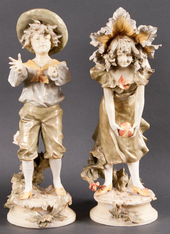 Pair of Austrian Teplitz figures of