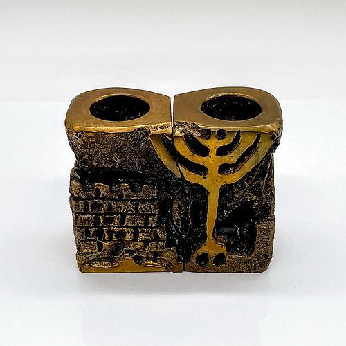 PAIR OF AVIGDOR JUDAICA BRASS