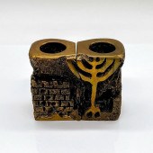 PAIR OF AVIGDOR JUDAICA BRASS