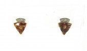 PAIR OF AZOTIC TOPAZ AND DIAMO