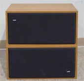 PAIR OF B & W TEAK SHELF SPEAK
