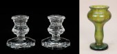 PAIR OF BACCARAT CANDLESTICKS,