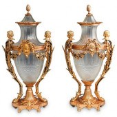 PAIR OF BACCARAT CRYSTAL AND G