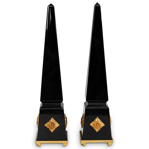 PAIR OF BACCARAT CRYSTAL AND BRONZE