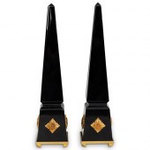 PAIR OF BACCARAT CRYSTAL AND B