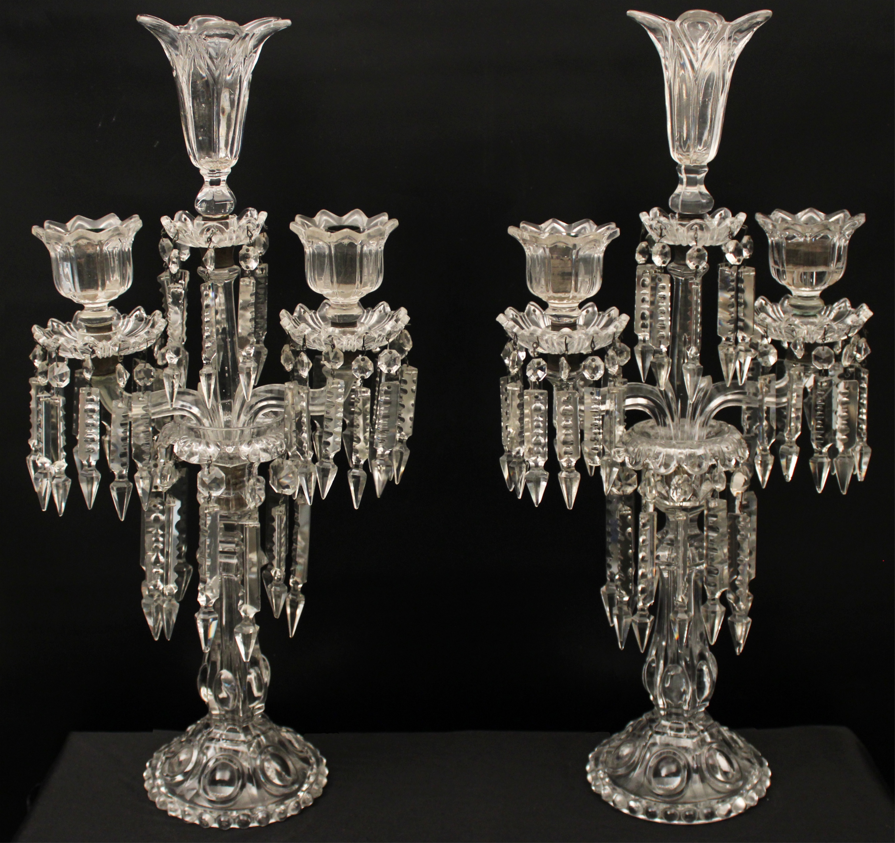 PAIR OF BACCARAT CRYSTAL CANDELABRA