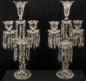 PAIR OF BACCARAT CRYSTAL CANDE