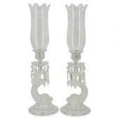 PAIR OF BACCARAT CRYSTAL DOLPH