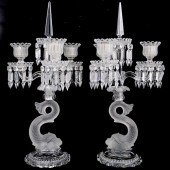 PAIR OF BACCARAT CRYSTAL DOLPH