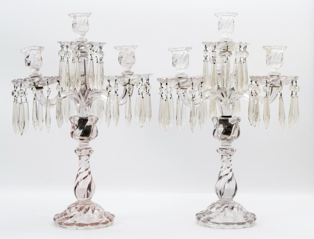 PAIR OF BACCARAT-STYLE SWIRL