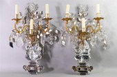PAIR OF BAGUES STYLE GILT META