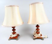 PAIR OF BAKELITE BOUDOIR LAMPS