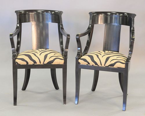 PAIR OF BAKER EMPIRE-STYLE EBONIZED