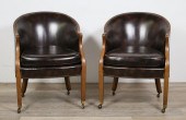 PAIR OF BAKER FURNITURE LEATHE