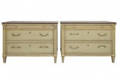 PAIR OF BAKER PAINTED END TABL