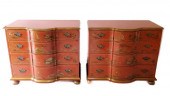 PAIR OF BAKER RED LACQUERED BO