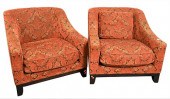 PAIR OF BAKER UPHOLSTERED CLUB