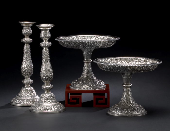 Pair of "Baltimore Rose" Sterling