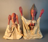 PAIR OF BAMANA PEOPLE CARVED A