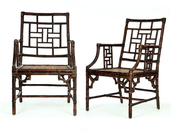 PAIR OF BAMBOO ARMCHAIRS.  China 