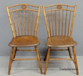 Pair of bamboo turned bird-cag