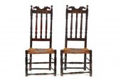 PAIR OF BANISTER-BACK CHAIRS.