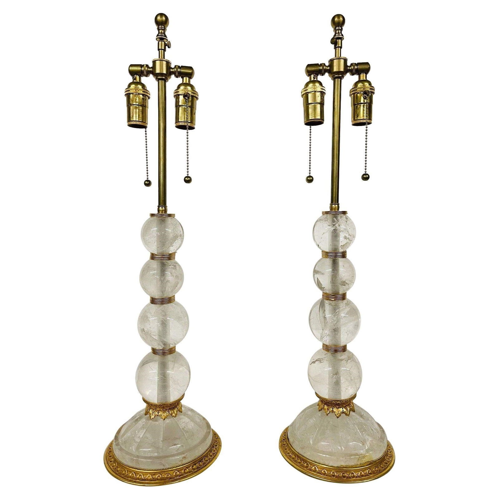 PAIR OF BAQUES ROCK CRYSTAL TABLE