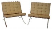 PAIR OF BARCELONA CHAIRS, VINT