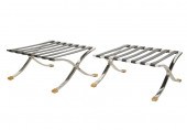 PAIR OF BARCELONA-STYLE OTTOMA