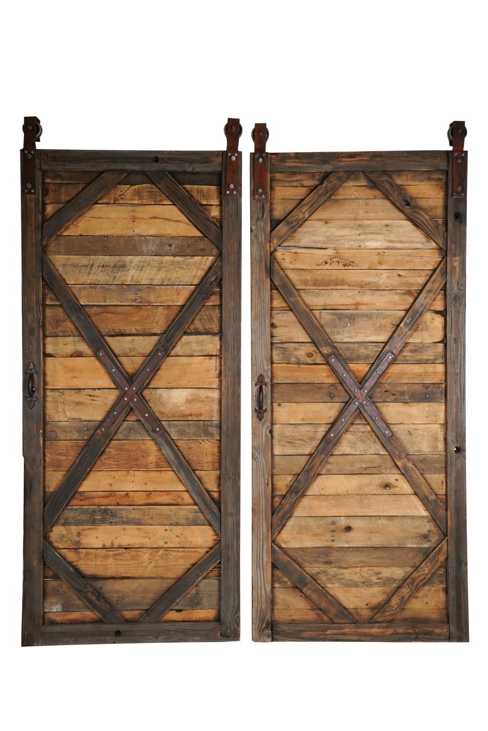 PAIR OF BARN DOORSwith iron
