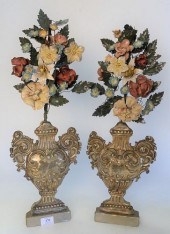PAIR OF BAROQUE MANTLE GARNITU
