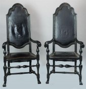 PAIR OF BAROQUE STYLE BLACK PA