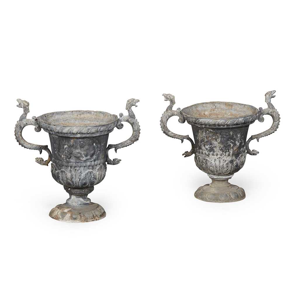 PAIR OF BAROQUE STYLE CAST LEAD