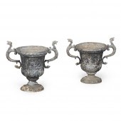 PAIR OF BAROQUE STYLE CAST LEA