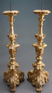 PAIR OF BAROQUE STYLE GILTWOOD