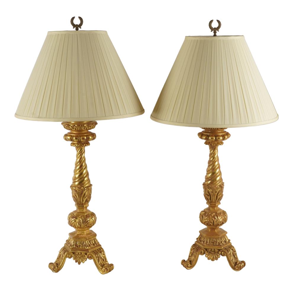 PAIR OF BAROQUE-STYLE GILTWOOD