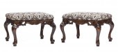 PAIR OF BAROQUE-STYLE OTTOMANS