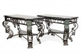 PAIR OF BAROQUE STYLE STONE TO