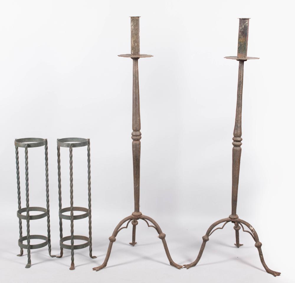 PAIR OF BAROQUE STYLE WROUGHT