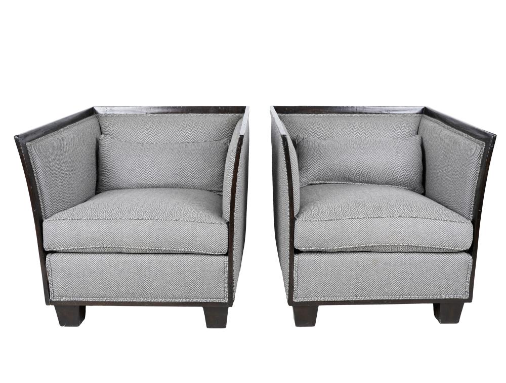 PAIR OF BAUSMAN BLACK-LACQUERED