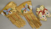 PAIR OF BEADED LEATHER GLOVES