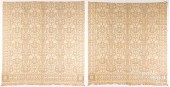 PAIR OF BEIGE JACQUARD COVERLE