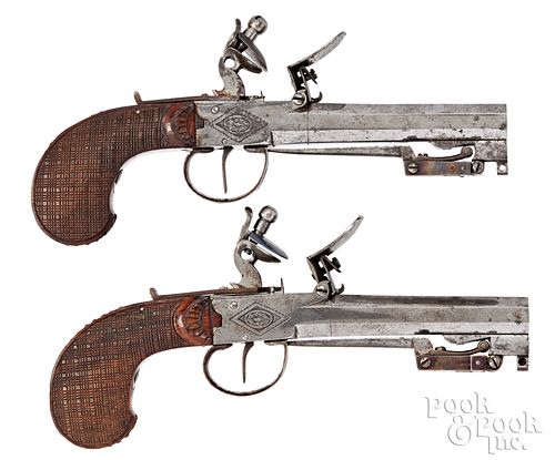 PAIR OF BELGIAN NICKEL PLATED