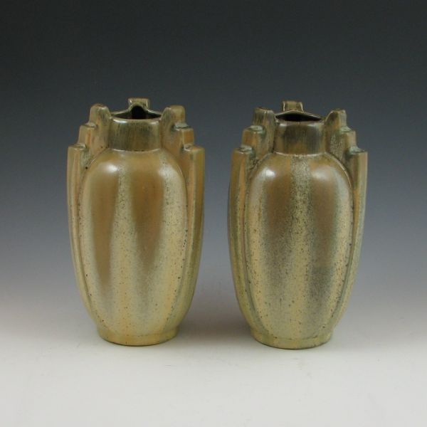 Pair of Belgium art pottery