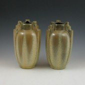 Pair of Belgium art pottery va