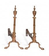 PAIR OF BELL METAL ANDIRONS AM