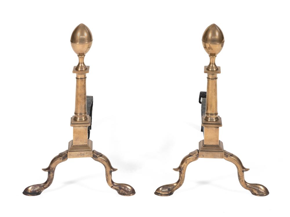 PAIR OF BELL METAL LEMON-TOP