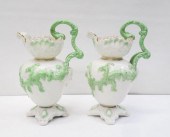 PAIR OF BELLEEK PARIAN PORCELA